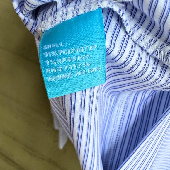 J.McLaughlin Men’s XL Quarter-Zip Pullover Blue White Stripe NWT $138 - Picture 5 of 7